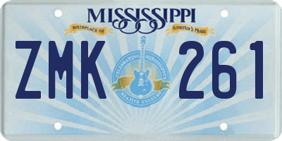 MS license plate ZMK261
