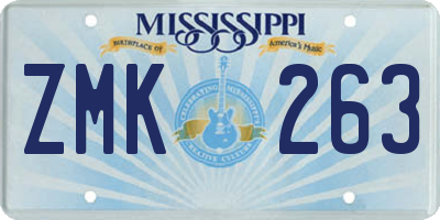 MS license plate ZMK263