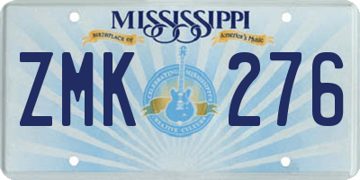 MS license plate ZMK276