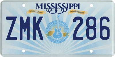 MS license plate ZMK286