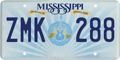 MS license plate ZMK288
