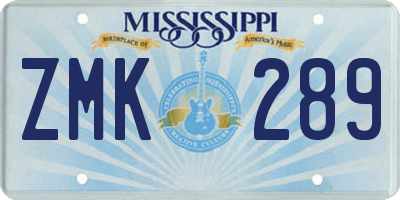 MS license plate ZMK289