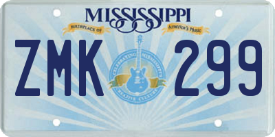 MS license plate ZMK299