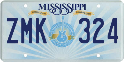 MS license plate ZMK324