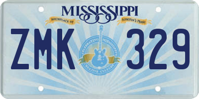 MS license plate ZMK329