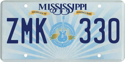 MS license plate ZMK330