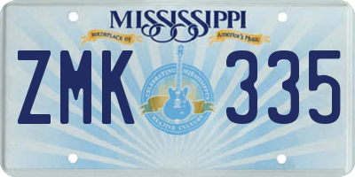 MS license plate ZMK335