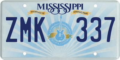 MS license plate ZMK337