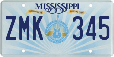 MS license plate ZMK345