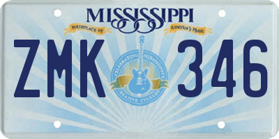 MS license plate ZMK346