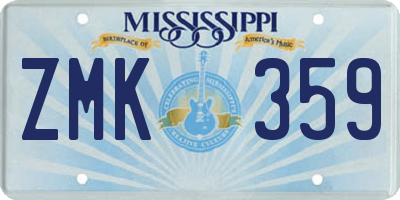 MS license plate ZMK359