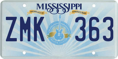 MS license plate ZMK363