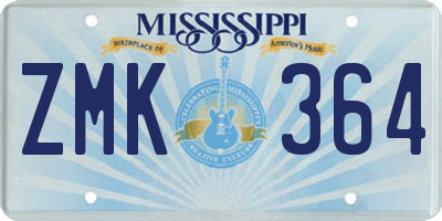 MS license plate ZMK364