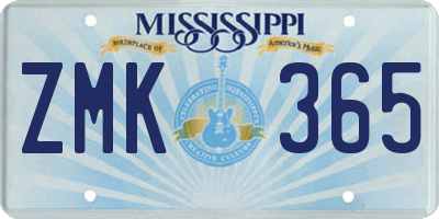 MS license plate ZMK365