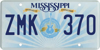 MS license plate ZMK370
