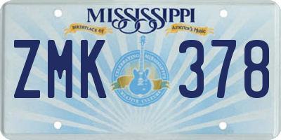 MS license plate ZMK378
