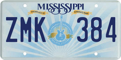 MS license plate ZMK384