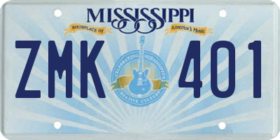 MS license plate ZMK401