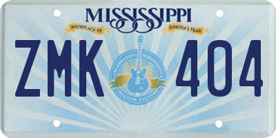 MS license plate ZMK404