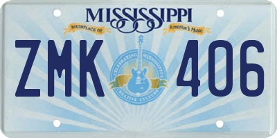 MS license plate ZMK406