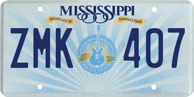 MS license plate ZMK407