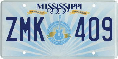 MS license plate ZMK409