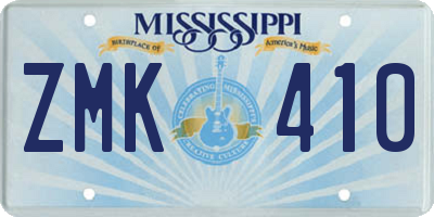 MS license plate ZMK410