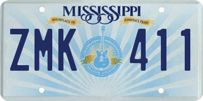 MS license plate ZMK411