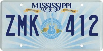 MS license plate ZMK412