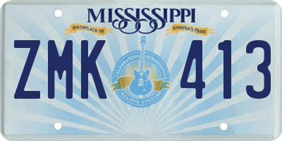 MS license plate ZMK413