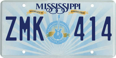 MS license plate ZMK414