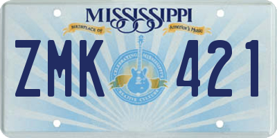 MS license plate ZMK421