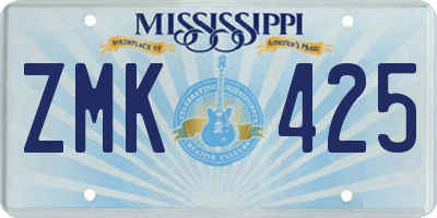 MS license plate ZMK425