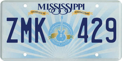 MS license plate ZMK429