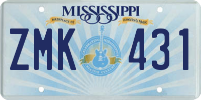 MS license plate ZMK431