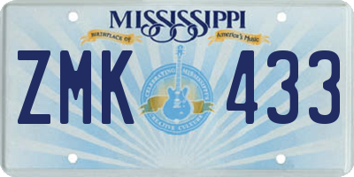 MS license plate ZMK433
