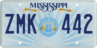 MS license plate ZMK442