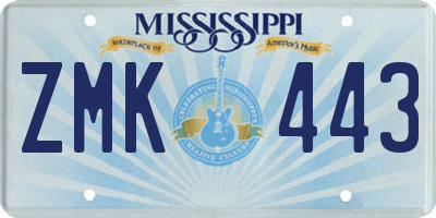 MS license plate ZMK443