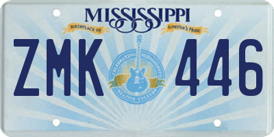 MS license plate ZMK446
