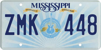 MS license plate ZMK448
