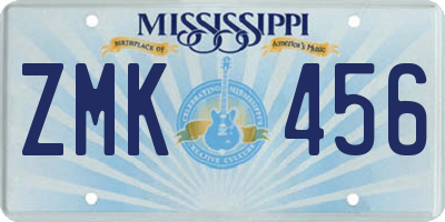 MS license plate ZMK456