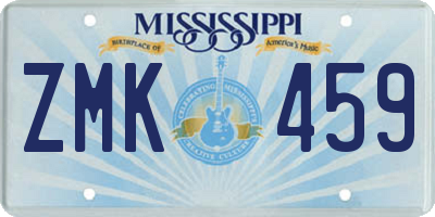 MS license plate ZMK459