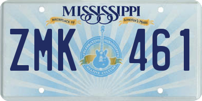 MS license plate ZMK461