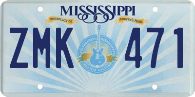 MS license plate ZMK471