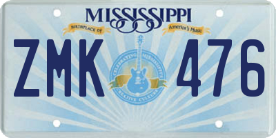 MS license plate ZMK476