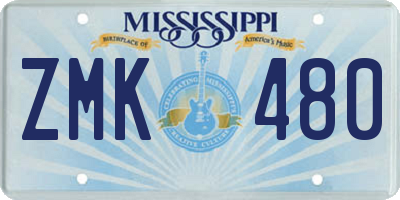 MS license plate ZMK480