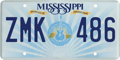 MS license plate ZMK486