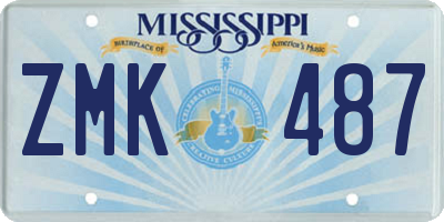 MS license plate ZMK487
