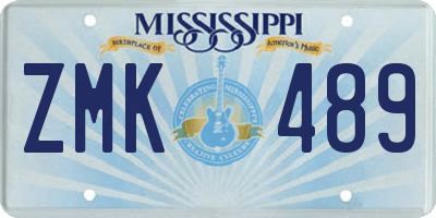 MS license plate ZMK489