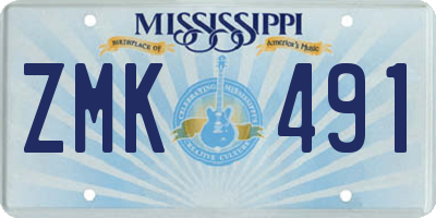 MS license plate ZMK491